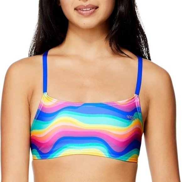 NEW Speedo Women's Swimsuit Top Bikini Endurance Strappy Back Demi - Picture 1 of 9